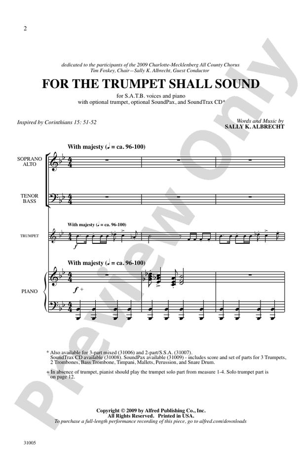 For the Trumpet Shall Sound – SATB Choral Octavo (Digital Download)