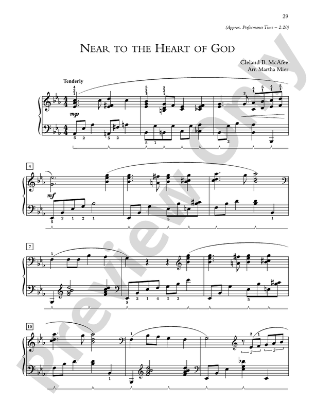 Near to the Heart of God - Piano Solo (Digital Download)