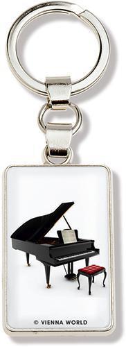 Grand Piano Keyring Metal with White Background