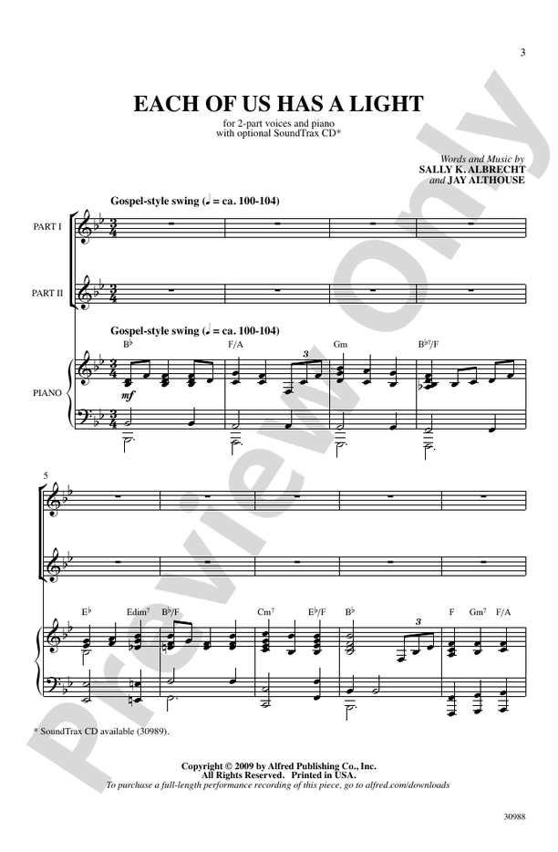 Each of Us Has a Light – 2-Part Choral Octavo (Digital Download)