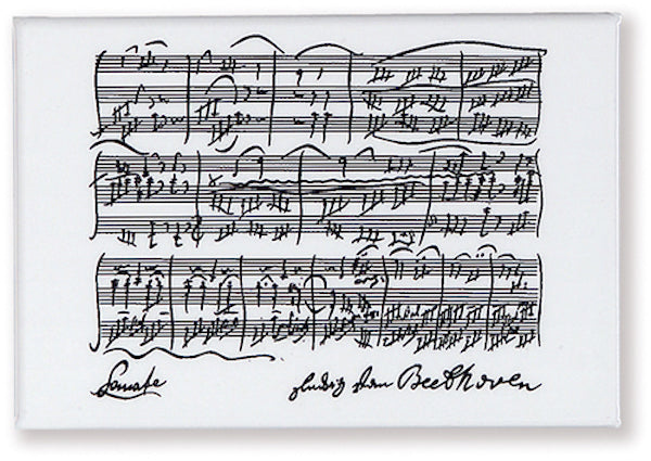 Beethoven Manuscript Fridge Magnet Black and White