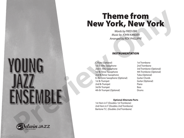 New York, New York, Theme from - Jazz Ensemble Conductor Score & Parts (Digital Download)