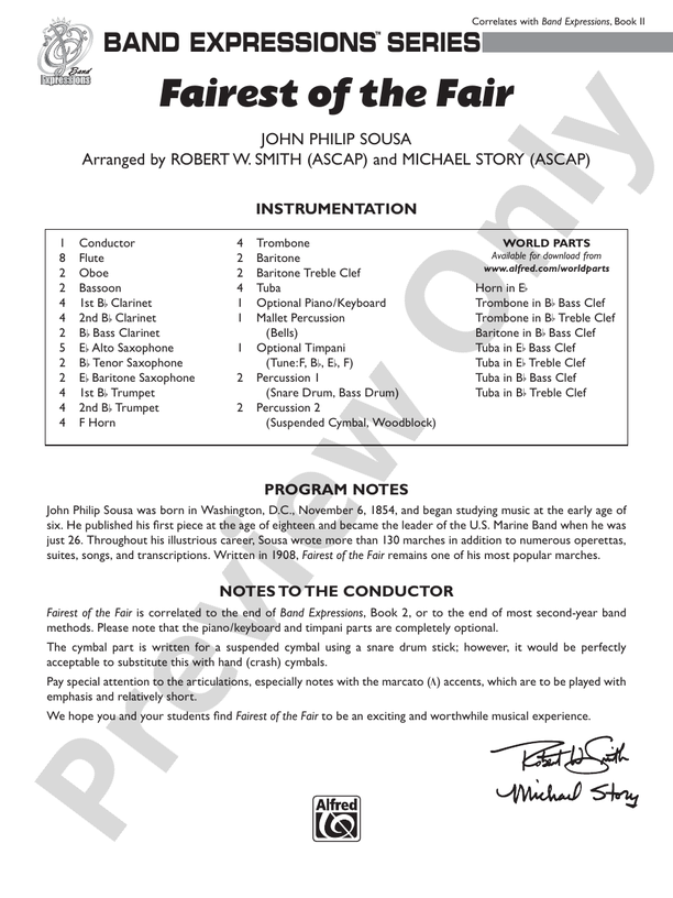 Fairest of the Fair - Concert Band Conductor Score & Parts (Digital Download)