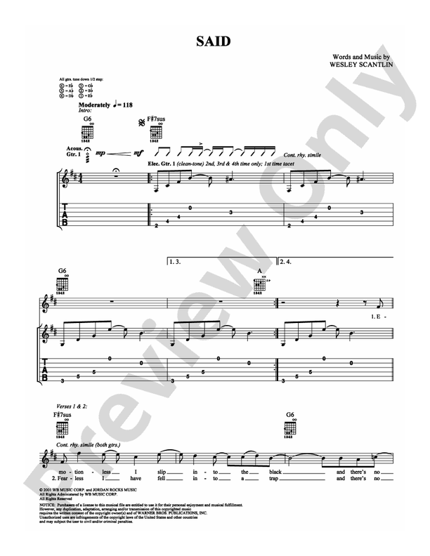 Said - Guitar TAB (Digital Download)