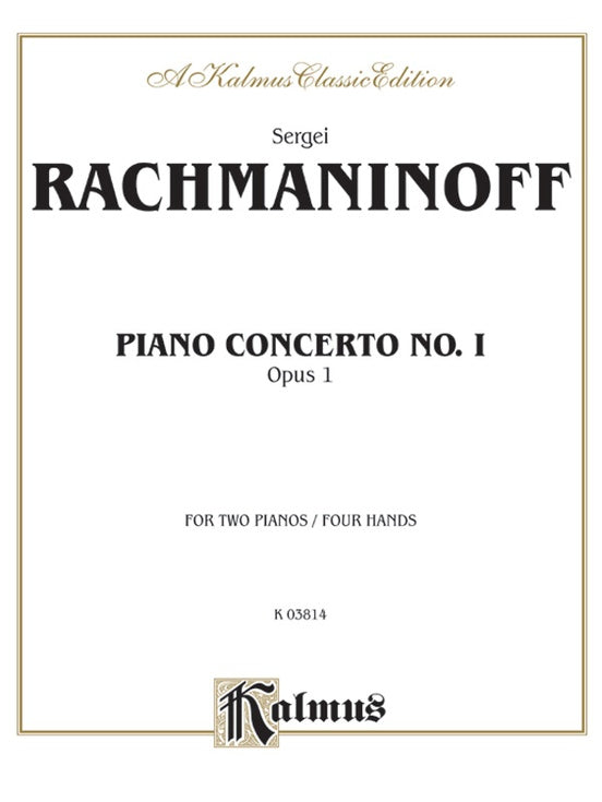 Rachmaninoff - Piano Concerto No. 1 in F sharp Minor, Op. 1 - 2 Piano, 4 Hands (Digital Download)