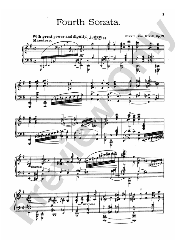 MacDowell - Sonata No. 4, Op. 59 - Piano Solo (Digital Download)