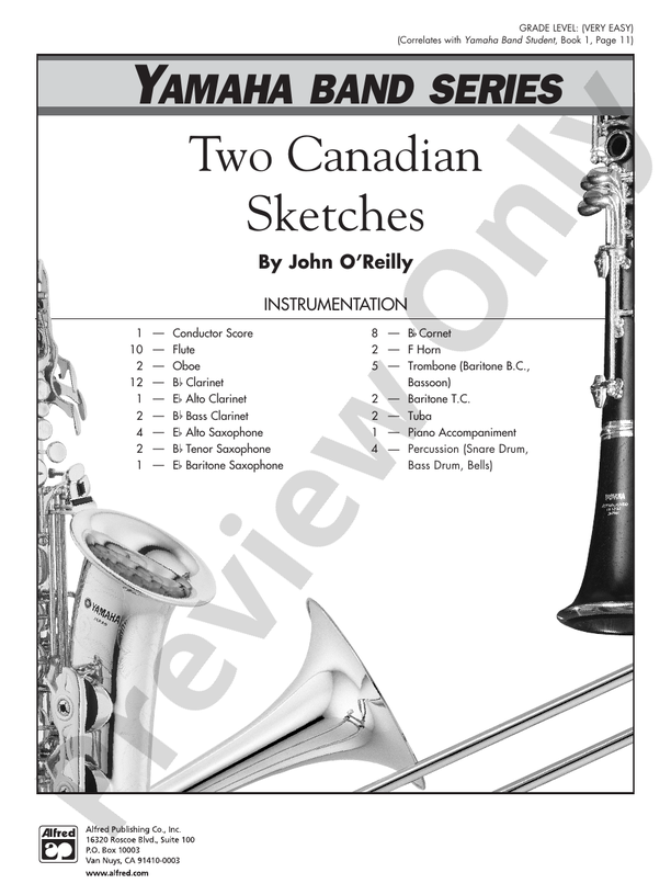 Two Canadian Sketches - Concert Band Conductor Score & Parts (Digital Download)