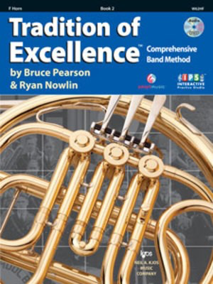 Tradition of Excellence Book 2 - F Horn - French Horn Sheet Music Bruce Pearson|Ryan Nowlin Neil A. Kjos Music Company /DVD