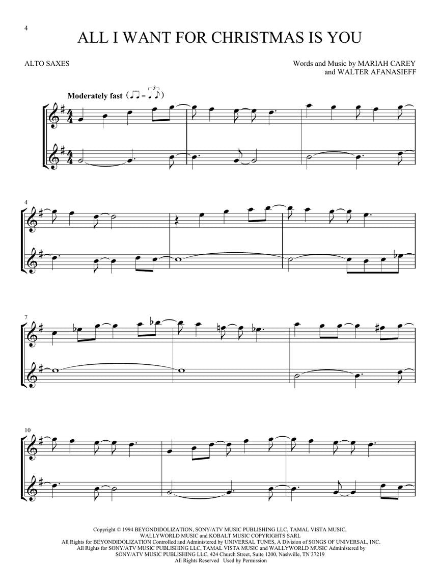 Christmas Hits for Two Alto Saxes - Easy Instrumental Duets - Hal Leonard