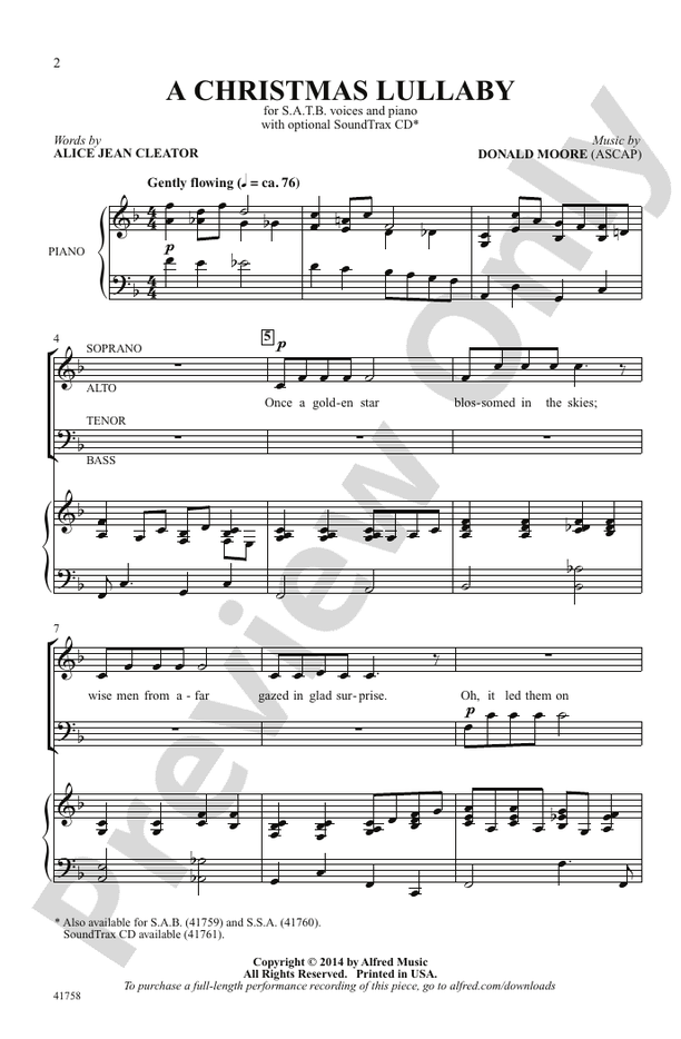 A Christmas Lullaby - SATB Choral Octavo (Digital Download)