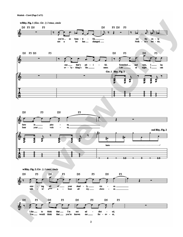 Crawl - Staind - Guitar TAB (Digital Download)