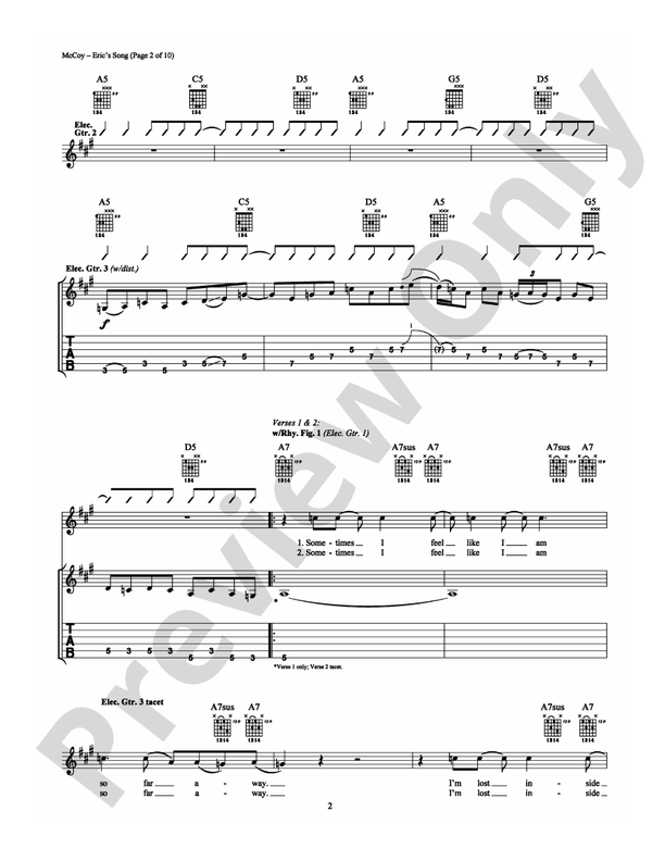 Eric's Song - Guitar TAB (Digital Download)