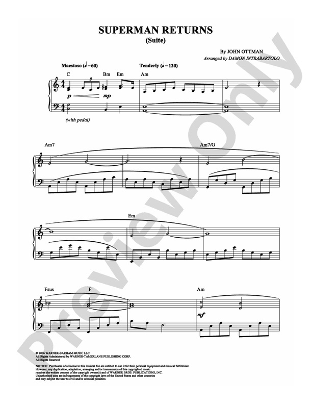 Superman Returns (Suite) - Piano (Digital Download)