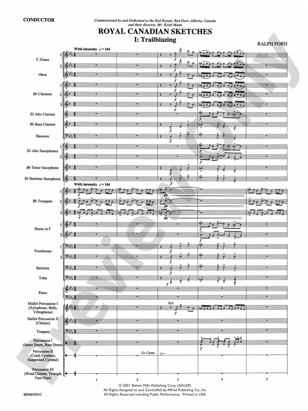 Royal Canadian Sketches - Concert Band Conductor Score & Parts (Digital Download)