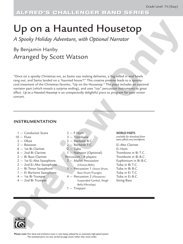 Up on a Haunted Housetop - Concert Band Conductor Score & Parts (Digital Download)