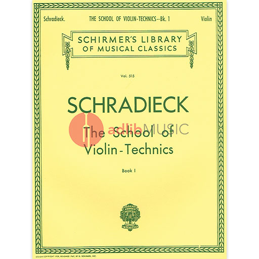 Schradieck - School of Violin Technics Book 1 - Violin Schirmer 50255380