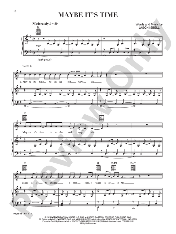 Maybe It's Time (from A Star Is Born) - PVG (Digital Download)