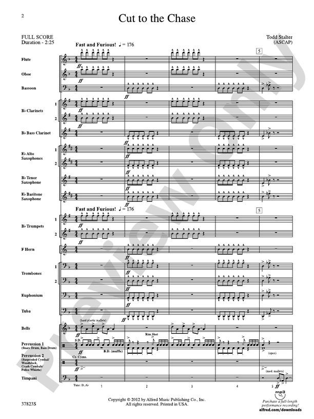 Cut to the Chase - Concert Band Conductor Score & Parts (Digital Download)