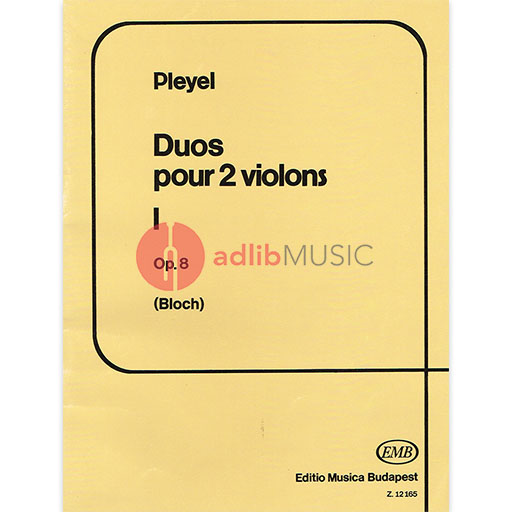 DUOS VOL 1 OP 8 ED BLOCH FOR 2 VIOLINS - PLEYEL - VIOLIN - EMB