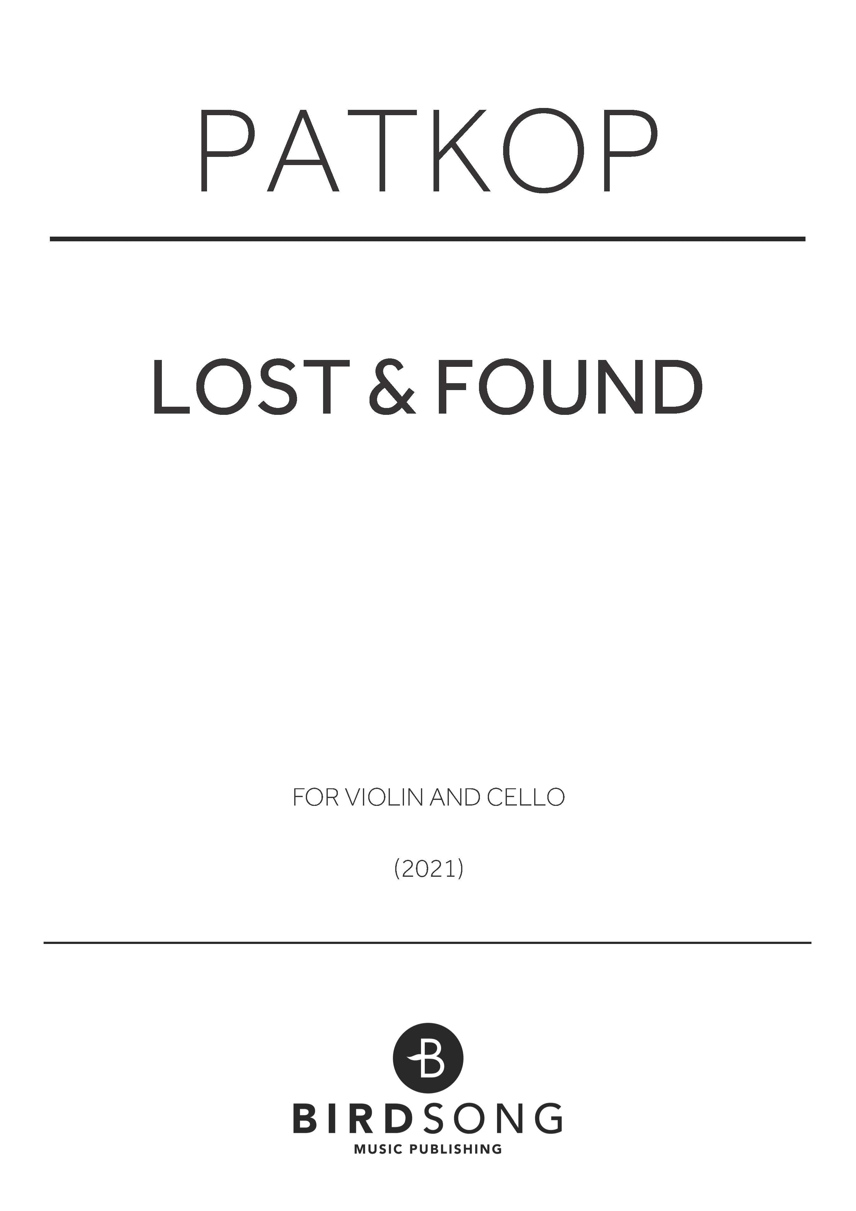 lost & found - Violin, Cello Duet (Digital Download)