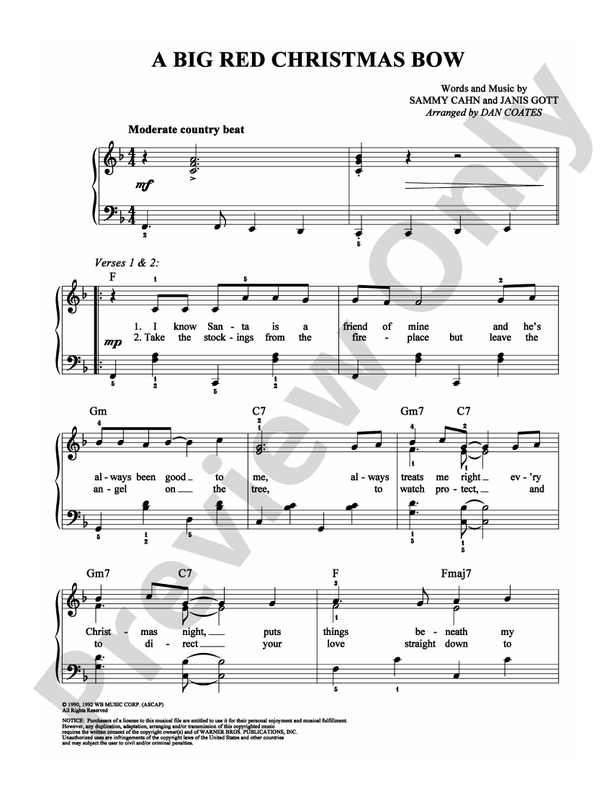 A Big Red Christmas Bow - DSM-PS-0009369 - Easy Piano (Digital Download)