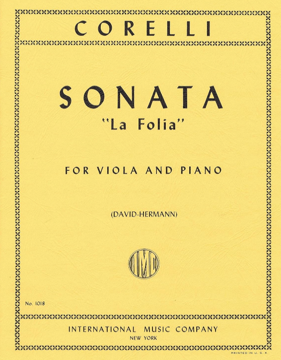 Corelli - Sonata La Follia Op5/12 - Viola/Piano Accompaniment IMC IMC1018