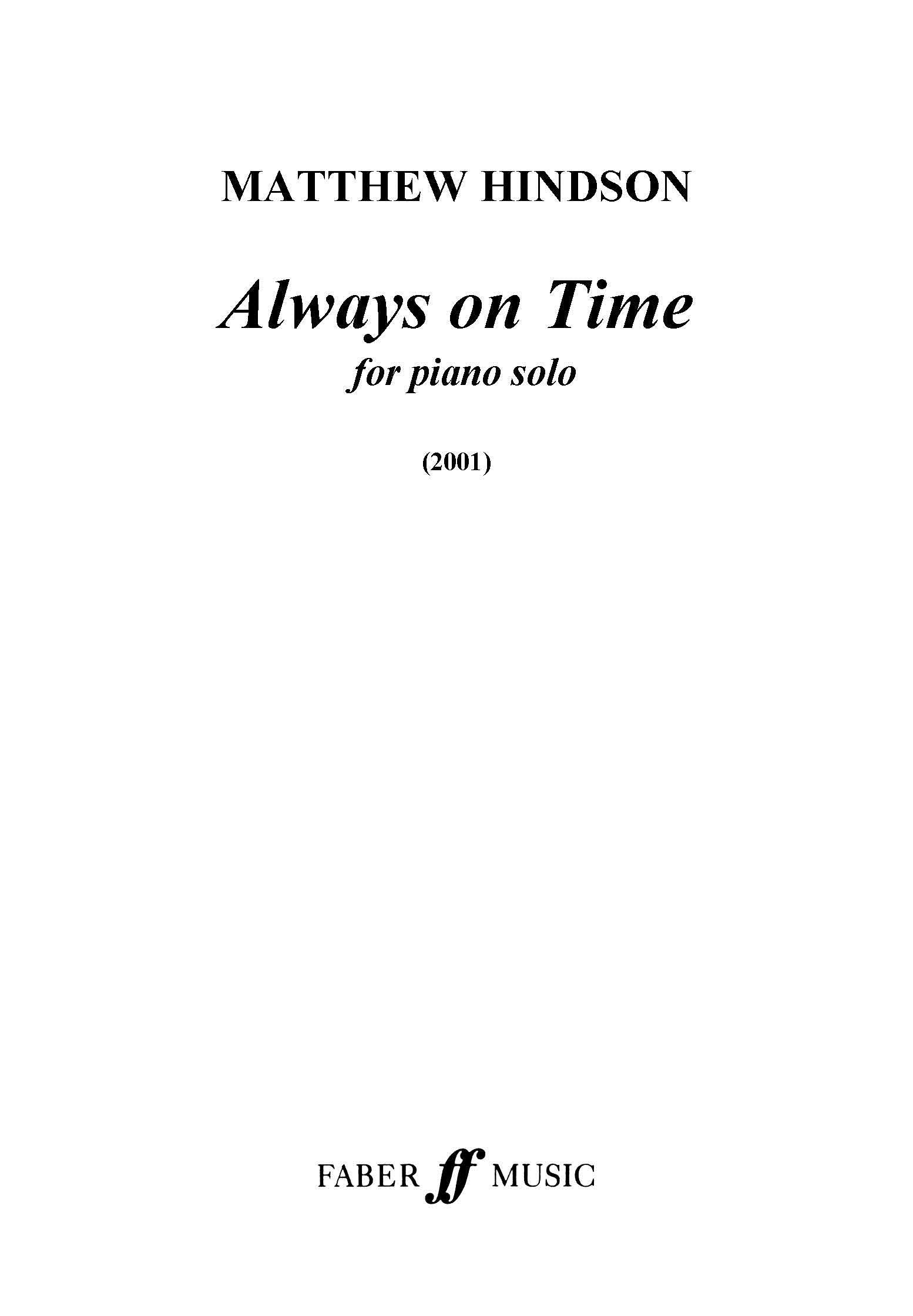 Always On Time - Piano Solo (Digital Download)