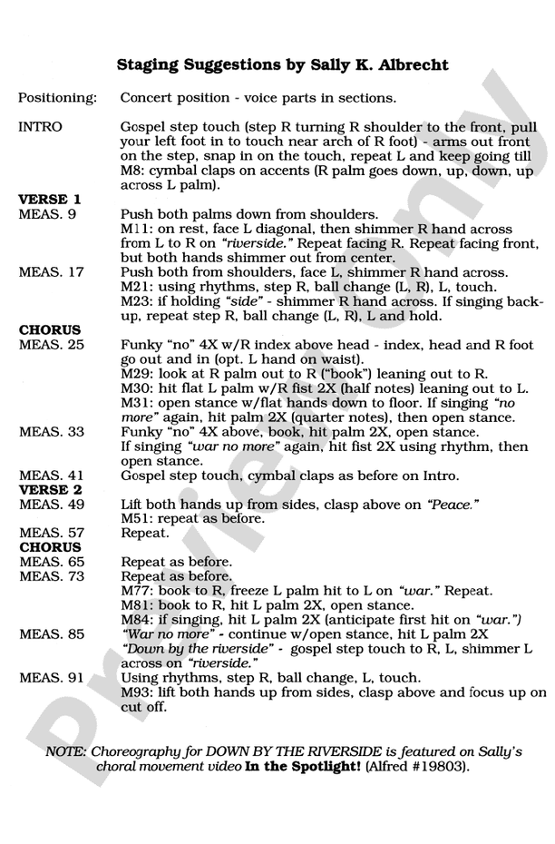 Down by the Riverside – 3-Part Mixed (with Opt. Staging) Choral Octavo (Digital Download)