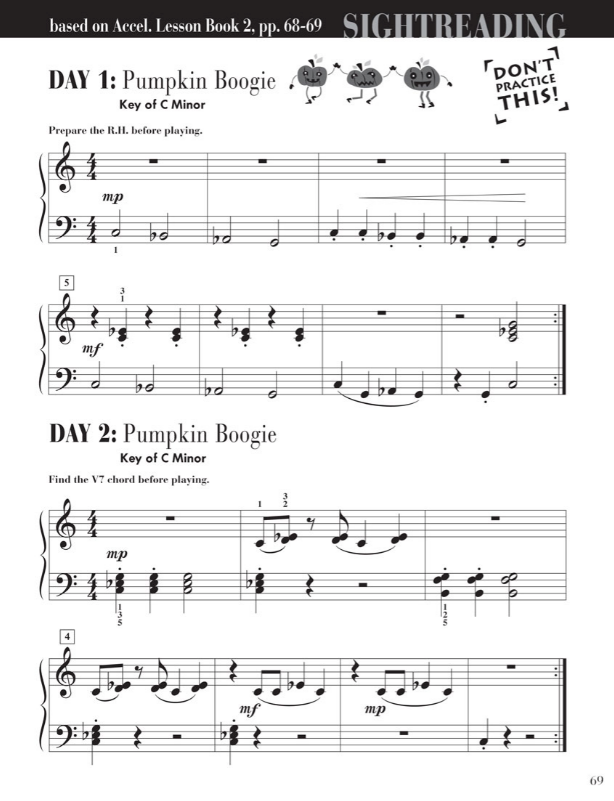 Accelerated Piano Adventures Sightreading Book 2 - Piano by Faber/Faber Hal Leonard 123497