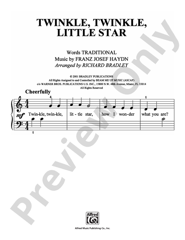 Twinkle, Twinkle, Little Star - Arr. Richard Bradley - Easy Piano (Digital Download)