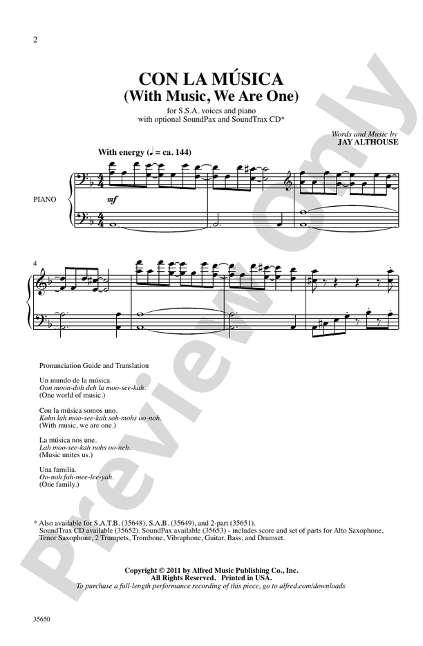 Con la Música – SSA Choral Octavo (Digital Download)