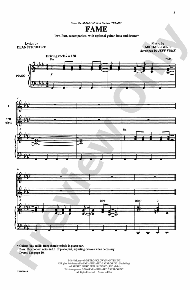 Fame – 2-Part Choral Octavo (Digital Download)
