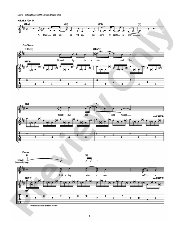 Lifting Shadows Off a Dream - Guitar TAB (Digital Download)