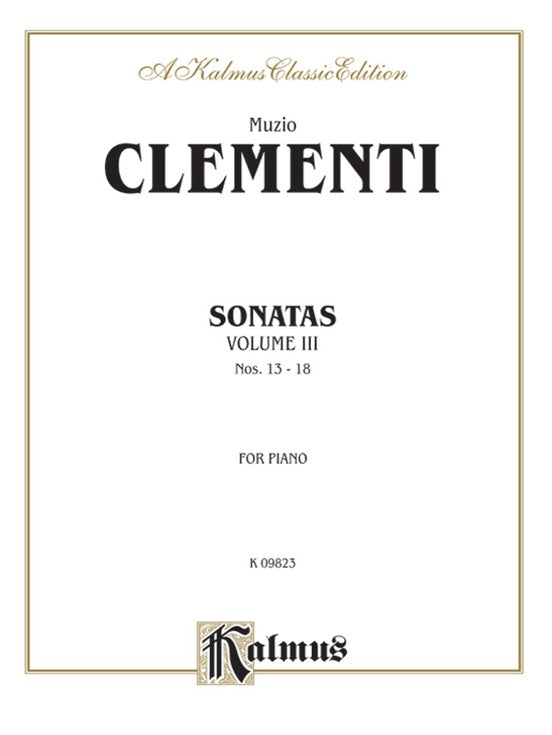 Clementi - Piano Sonatas (Volume III) - Piano Solo (Digital Download)
