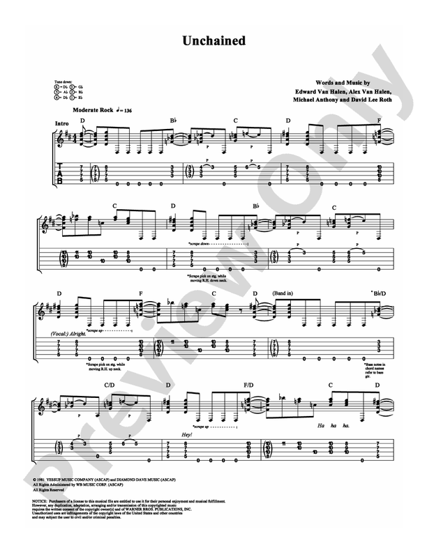 Unchained - Guitar TAB (Digital Download)
