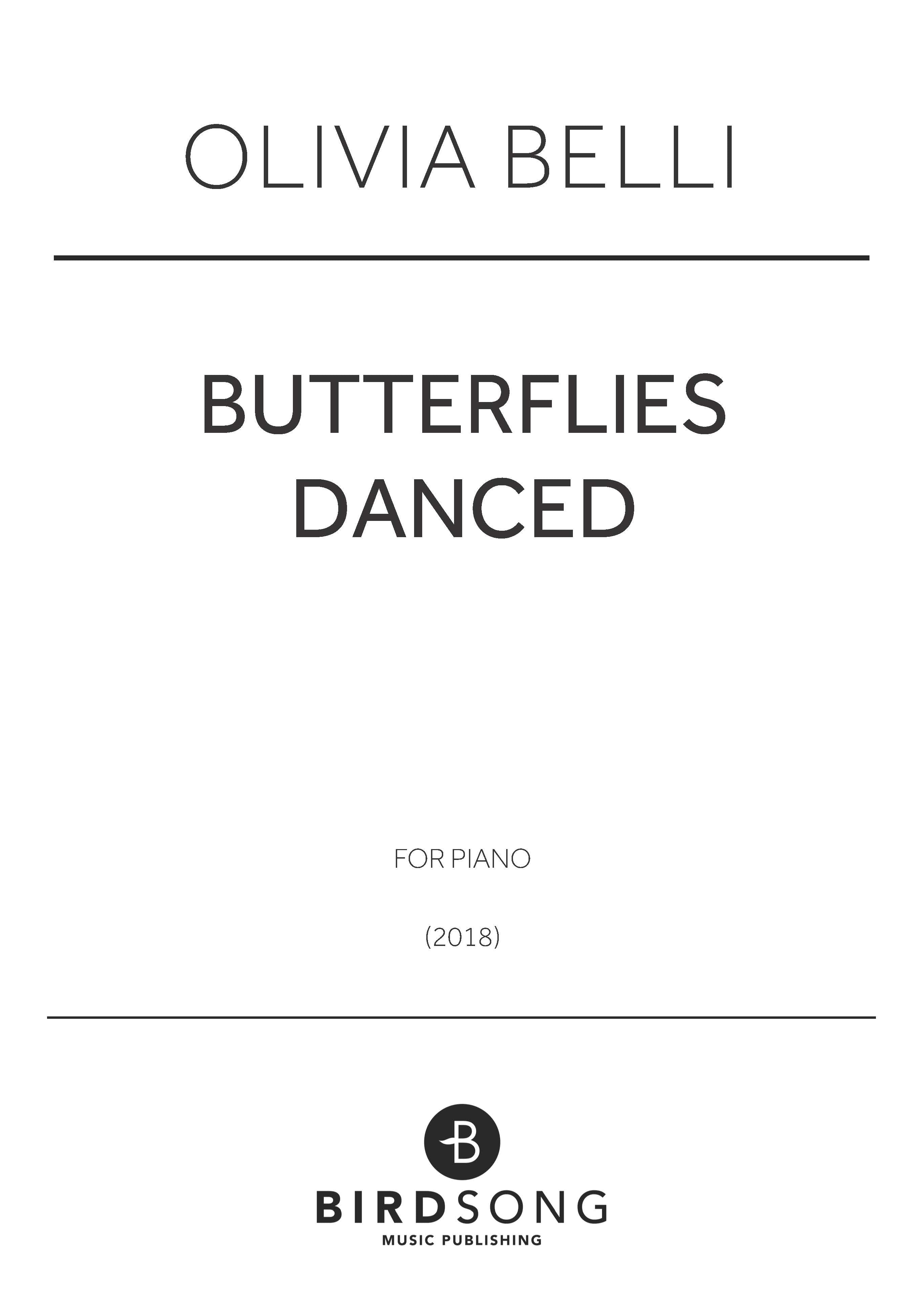 Belli - Butterflies Danced - Piano Solo (Digital Download)