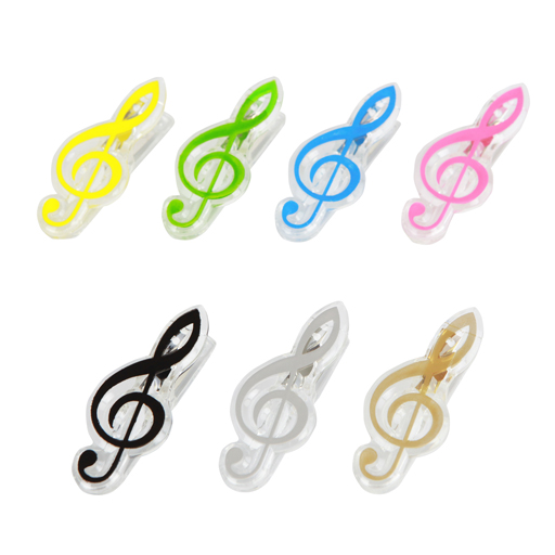 Music or Paper Clip Treble Clef Shape Green
