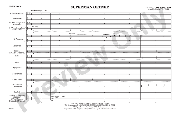 Superman Opener – Marching Band Conductor Score & Parts (Digital Download)