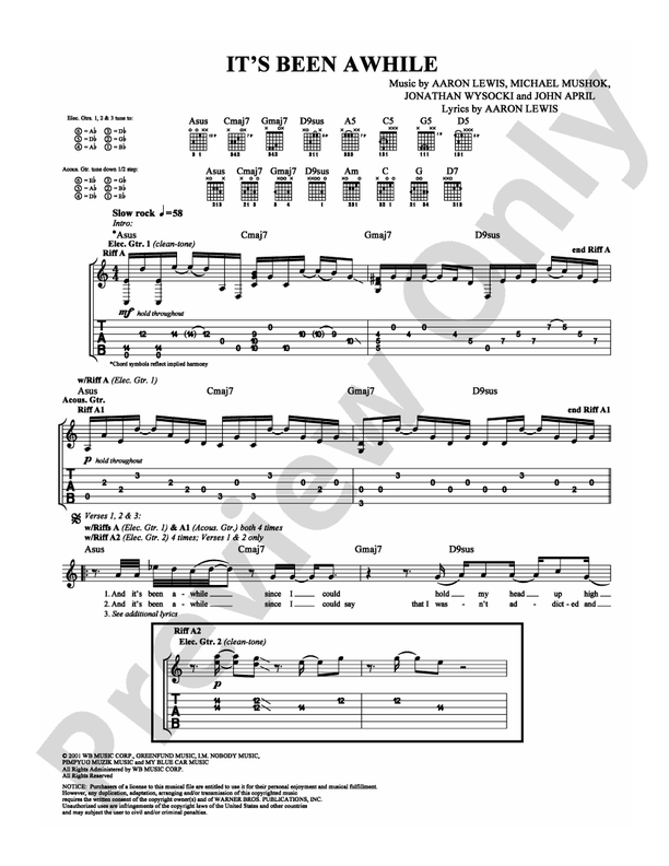 It's Been Awhile - Guitar TAB (Digital Download)