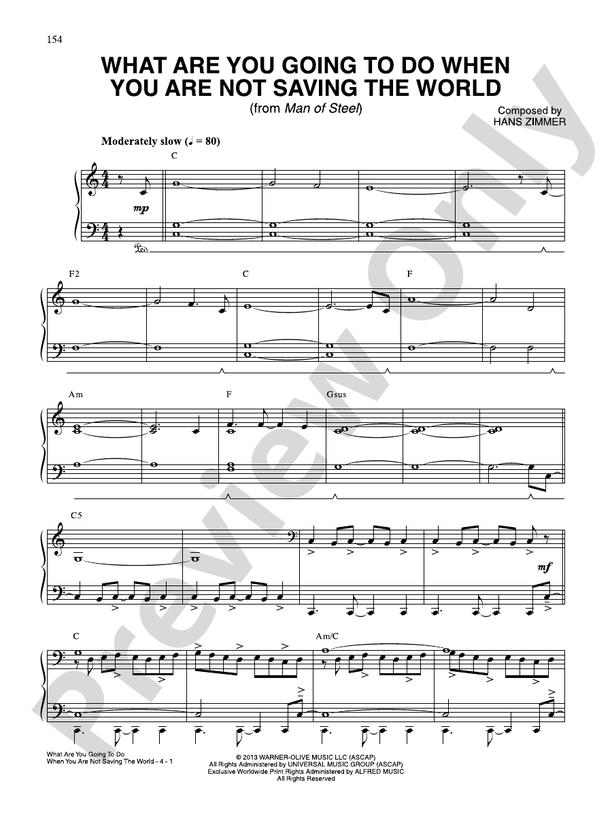 What are You Going to Do When You Are Not Saving the World - Piano (Digital Download)