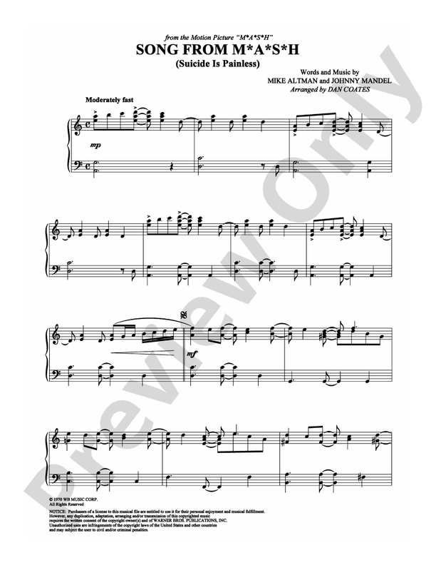 Song From M*A*S*H - Piano (Digital Download)