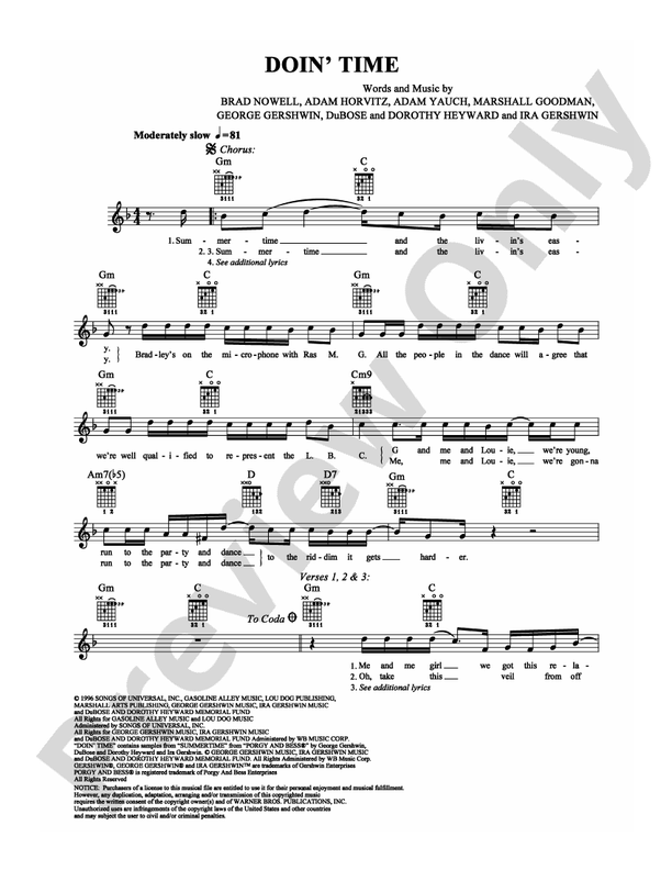 Doin' Time - Easy Guitar (Digital Download)