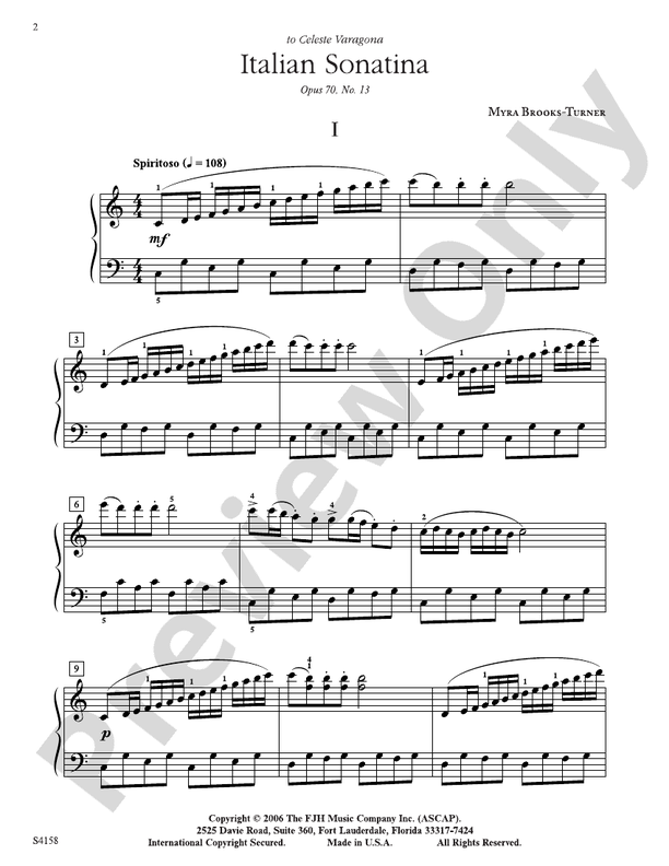 Italian Sonatina, Op. 70, No. 13 - Piano (Digital Download)