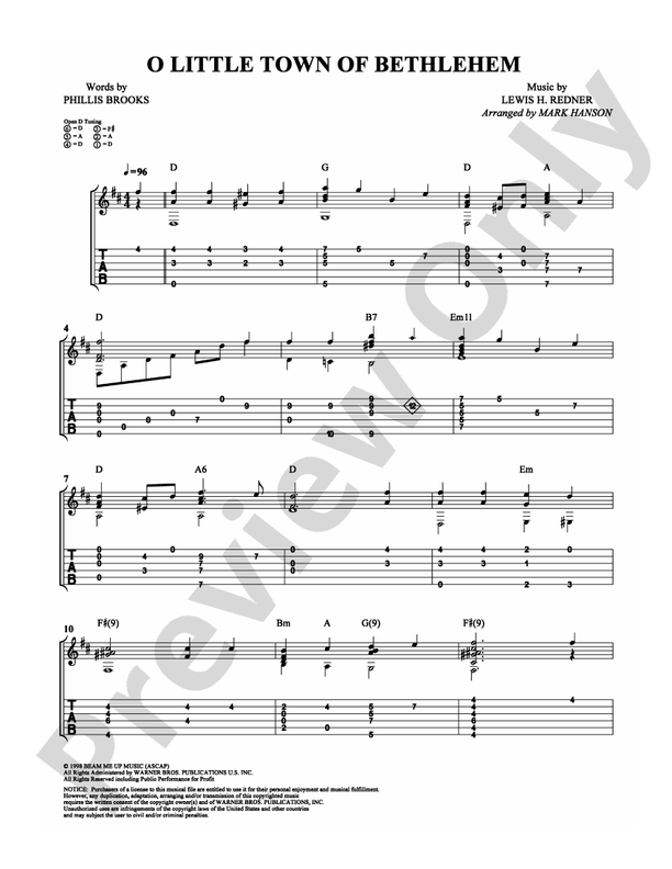 O Little Town of Bethlehem - Guitar TAB (Digital Download)