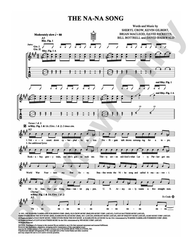 The Na-Na Song - Guitar TAB (Digital Download)