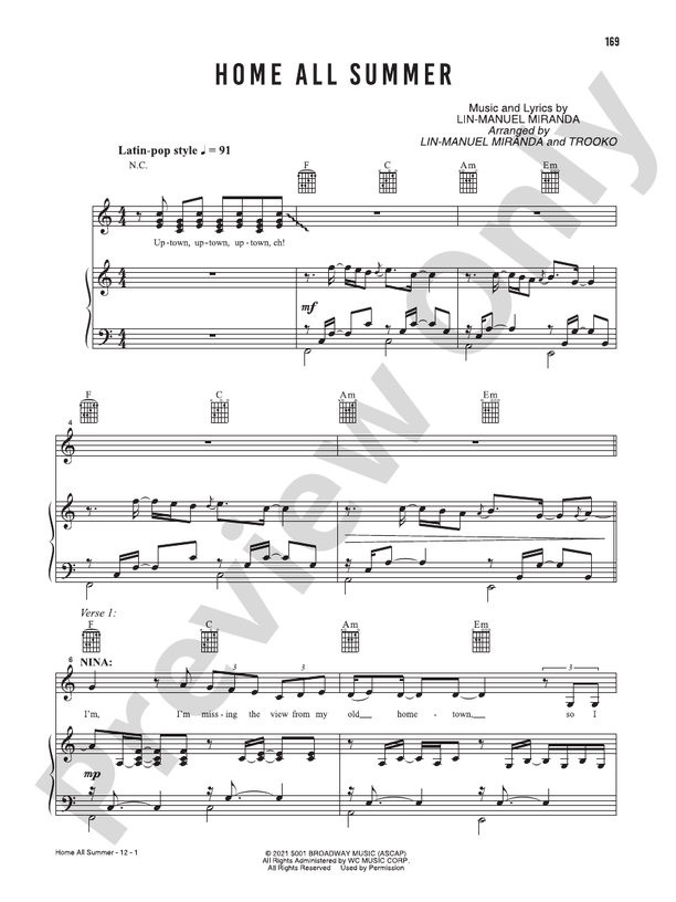 Home All Summer (Music from the Original Motion Picture Soundtrack, In The Heights) - PVG (Digital Download)