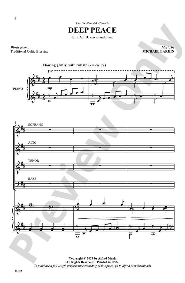 Deep Peace - SATB Choral Octavo (Digital Download)