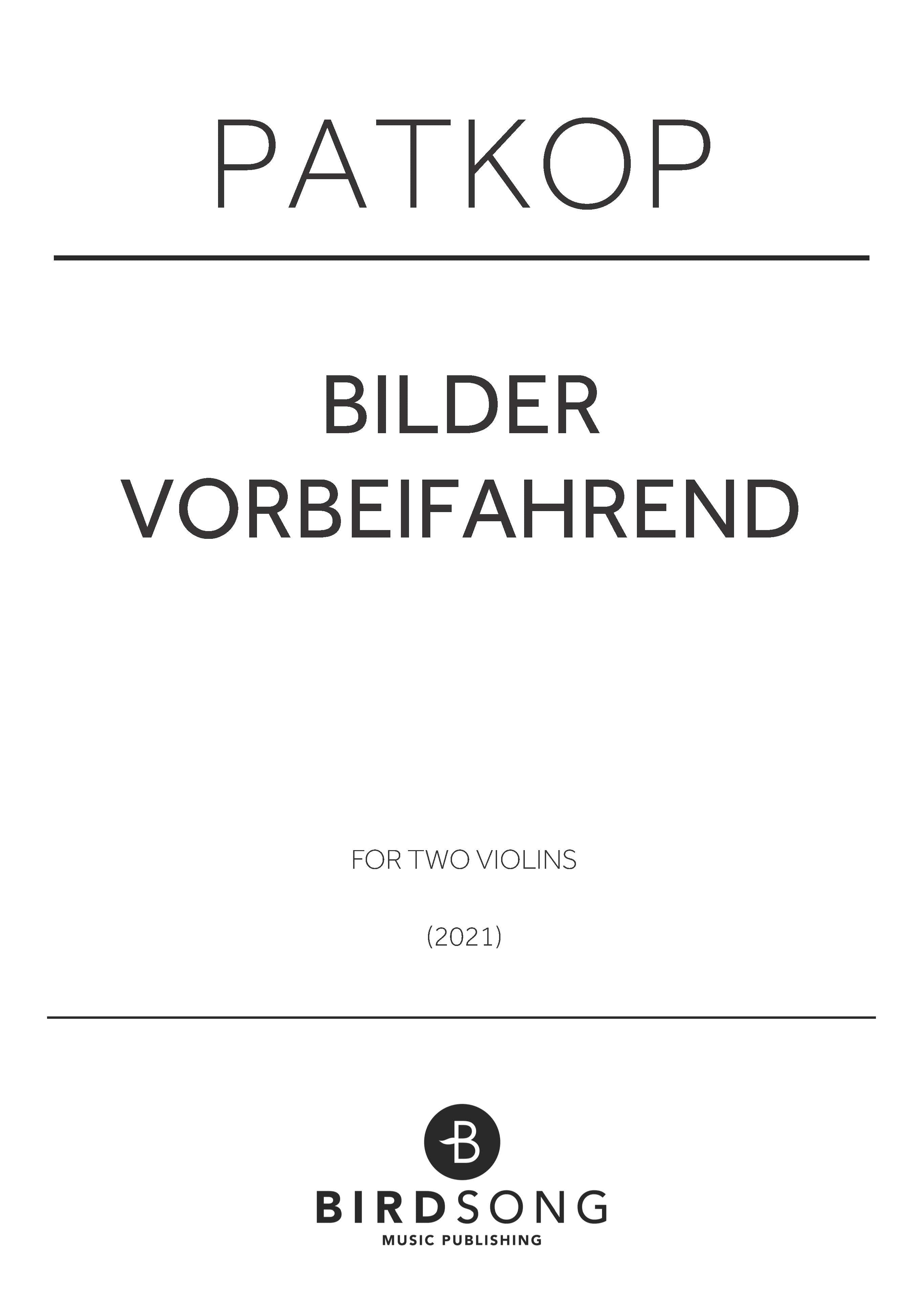 Bilder vorbeifahrend - Violin Duet (Digital Download)