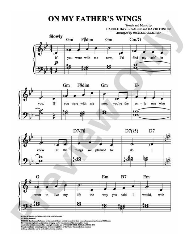 On My Father's Wings - Arr. Richard Bradley - Easy Piano (Digital Download)