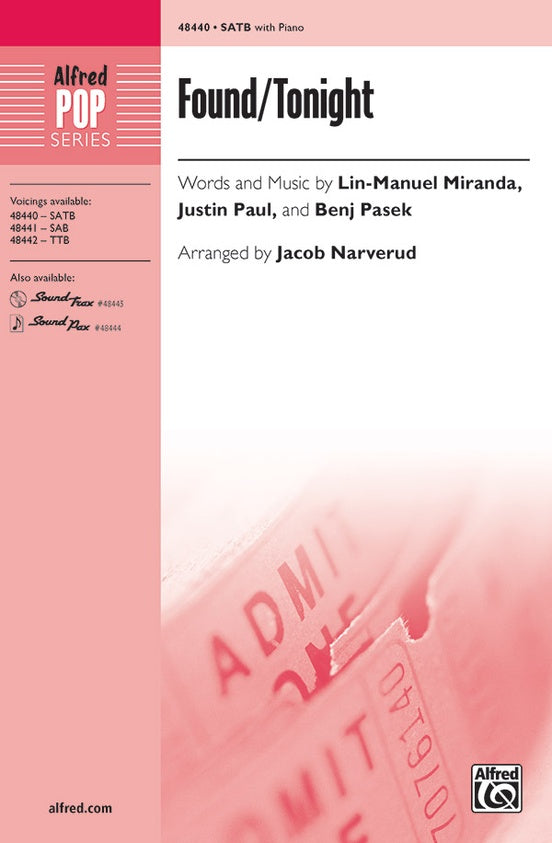 Found/Tonight – SATB Choral Octavo (Digital Download)